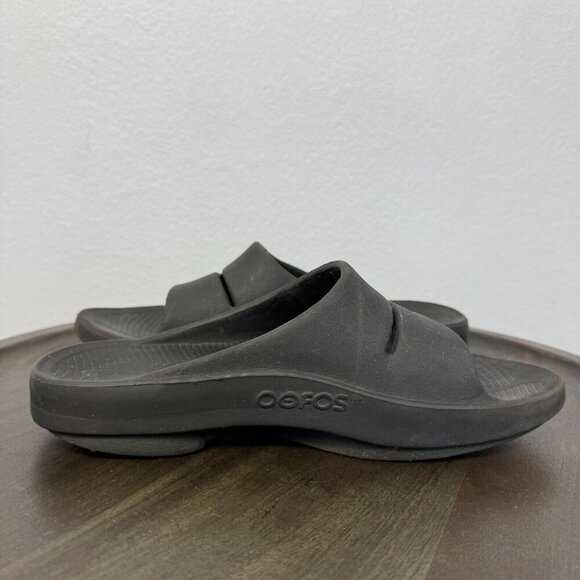 Oofos Ooahh Unisex Black Slide Comfort Sport Recovery Slip On Sandals M7/W9 - Picture 6 of 11